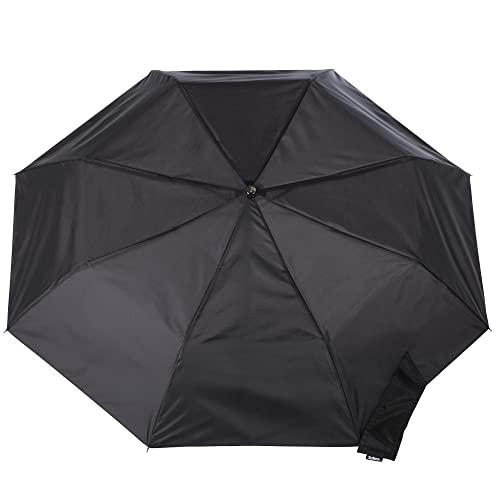 Totes Titan Large Auto Open Close Windproof & Water-Resistant Eco Umbrella, Black, Black, One Size