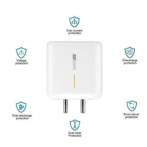 Image of Charger Original 65W to 80W Flash Super Vooc Charger for Oppo RX17 Pro | Find X | Reno 9 | A1 Pro | K10x | Reno 8 Pro | Reno 8 | Find X5 pro | Find X5 | Find X5 lite | Oppo Reno 7 5G (Z026)