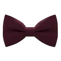 Linho clássico pré-amarrado gravata borboleta formal sólido smoking, da Bow Tie House, Burgundy, S - (0-5 yrs., babies, toddlers)
