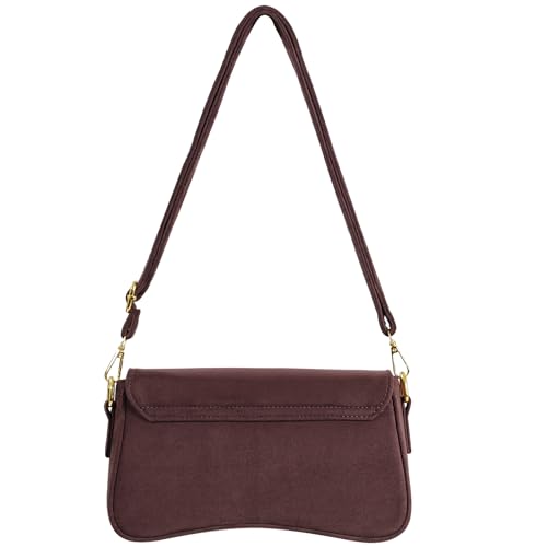 Image of Amszke Shoulder Bag for Women Y2K Crossbody Purse PU Leather Underarm Handbag 2 Adjustable Strap for Daily Commute Travel