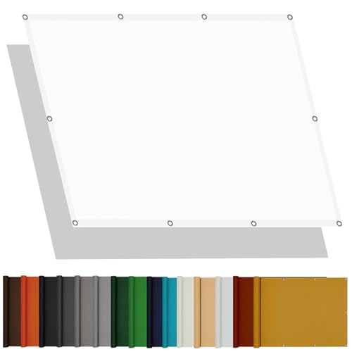 Voile d'ombrage rectangulaire anti UV store pare-soleil blanc - 2