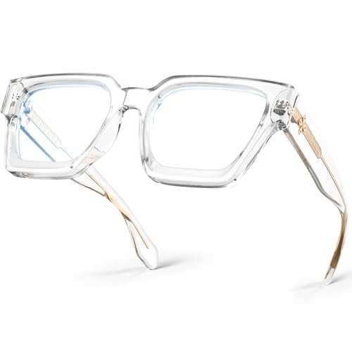 VISOONE NE Blue Light Blocking Glasses Rectangle Chic Preppy Look Multicolor Frame for Women Men River, multicoloured