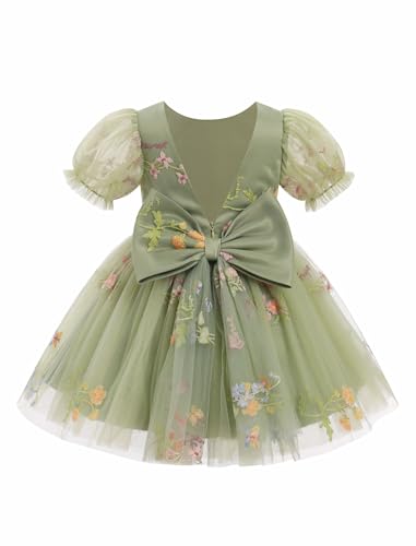 ODASDO Toddler Girls Party Dress Butterfly Birthday Outfit Rainbow Tulle Tutu Princess Dresses with Bowknot Headband3