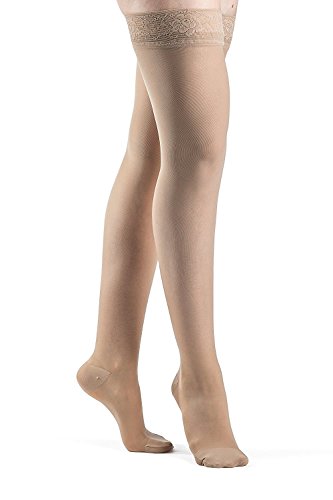 Image of SIGVARIS Women's Style Sheer 780 Closed Toe Thigh-Highs w /Grip Top 20-30mmHg