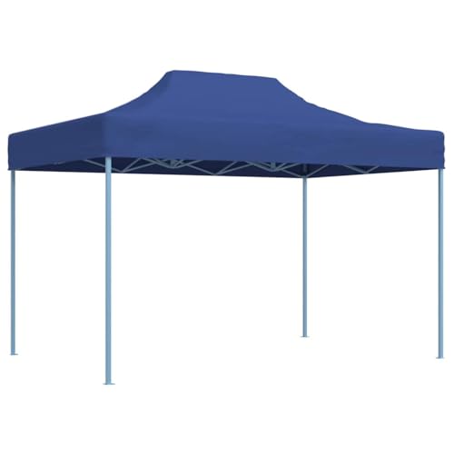 vidaXL Tente de Réception Pliable Professionnelle Tonnelle de Jardin Tonnelle de Patio Pavillon de Terrasse Auvent d'Extérieur 3x4 m Acier Bleu