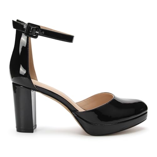 Women's Pumps, 3.2 Inch Low Closed Toe Heels,Chunky Heels for Women with Ankle Strap, Soft Dressy Shoes for Office,Wedding, Party - Image 3