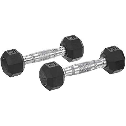 SPRI Rubber Hex Chrome Handle Dumbbells Cover