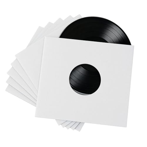 100 - Pack White Paper Vinyl 45 RPM Record Inner Sleeves 7-Inch LP Album