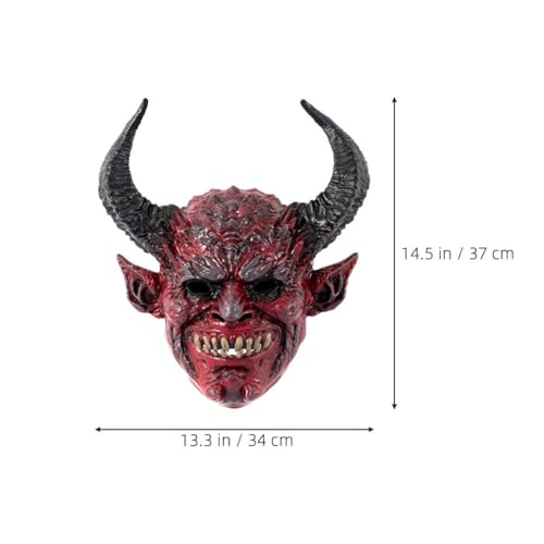 Masque de diable rouge élastique à visibilité optimale avec cornes