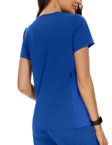 Image of PACBREEZE Women's Maternity Scrub Top /Shirt V-Neck Workwear Medical Pregnancy Scrub Clothes, S-XXL (Royal Blue, Large)