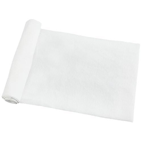 CABODYALS 1.42 Yards 7.87 Inch White Rib Knit Fabric Stretch Cotton Cuff Sleeve Collar Hoodies Jacket Waistbands Material Elastic Ribbing Trim Fabrics for Sewing Making Clothing Sweater Accessories