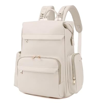 ARDIKAMA Large Capacity Diaper Bag Backpack with Changing Pad, Waterproof Baby Travel Backpack for Parents-Beige