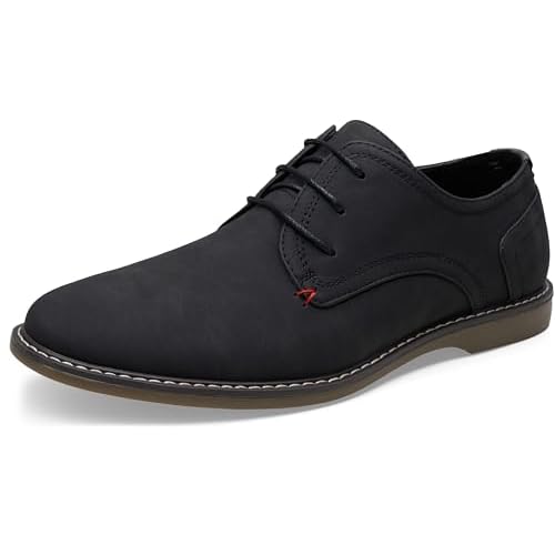 Jousen Men's Casual Dress Shoes Retro Oxfords Business Comfort Formal Shoes | Synthetic leather, anti-slip TPR sole, latex cushion insole, wide width options, business office walking wedding