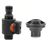 PVC Wassertankanschluss 3/10.2 cm Inline-Ventil mit Ein/Aus-Schalter, Quick Connect Schlauchkupplung für Hausgarten Bewässerungssysteme, Auslaufsichere Armatur mit Rosa