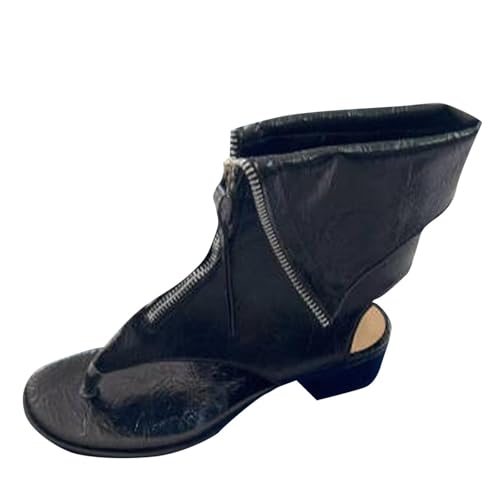 Sandales à talon moyen zippées pour femme en grande taille