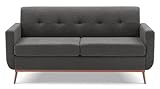 Weture 65' Loveseat Sofa, Mid Century Modern Love Seat Couches for Living Room, Comfy Upholstered Sofa Couch for Bedroom(Linen-Dark Grey)