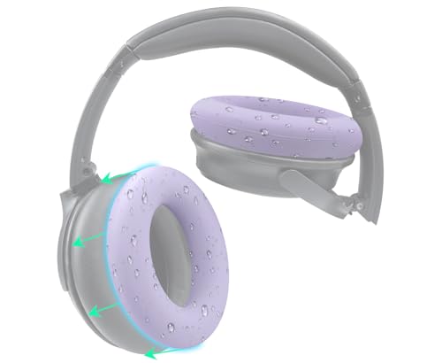 Image of SOULWIT Silicone Ear Pads Cover Protector for Bose QuietComfort QC15 QC25 QC2 QC35 QC45 /Ae2 Ae2i Ae2w /SoundTrue & SoundLink AE Headphones Cushions, Sweatproof, Easily Washable - Chilled Lilac