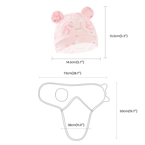 Image of Baby Swaddle Sleep Sack with Hat Set for Girls Rabbit /Girl /Bear | 3-pack Cotton Nursery Swaddling Blankets for Infant 0-3 Months, Newborn Registry Essentials