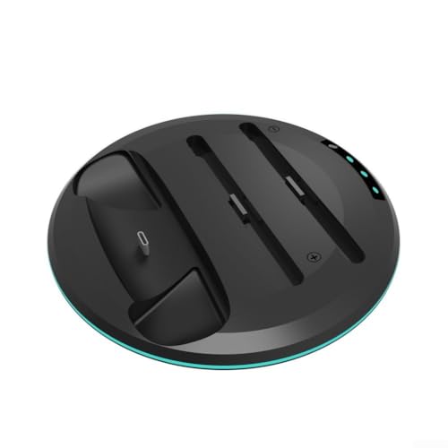 Stazione di ricarica 3 in 1 per controller Switch2 Pro, docking station compatta in ABS per sinistra/destra per Joycon, ricarica rapida e design salvaspazio per configurazione di gioco, nero