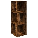 KDVXBCQJH Scaffale angolare in rovere affumicato, 33 x 33 x 100 cm, con 3