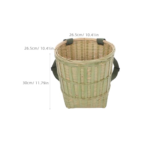 Mochila de bambú tejida a mano de diseño artesanal espacioso con asas y estructura plana 3