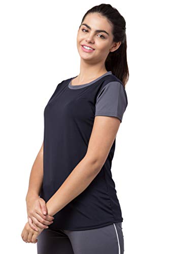 Image of BLUECON Combo Pack Solid Polyester Slim Fit Half Sleeve Women Tshirt /Multicolor Short Sleeve Tshirt for Women Sport Wear