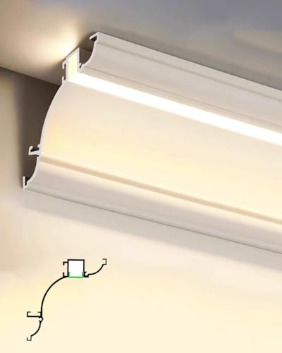 Moldura de aluminio con canal LED de 500 cm para decoracion de techos y paredes en salones de cine 2