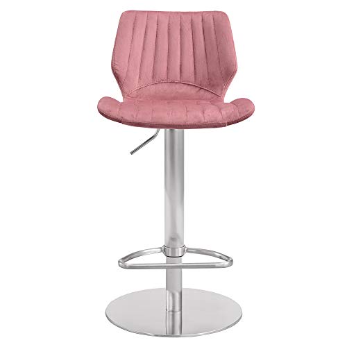 Armen Living Anika Adjustable Velvet And Brushed Stainless Steel Bar And Counter Stool #TOP3