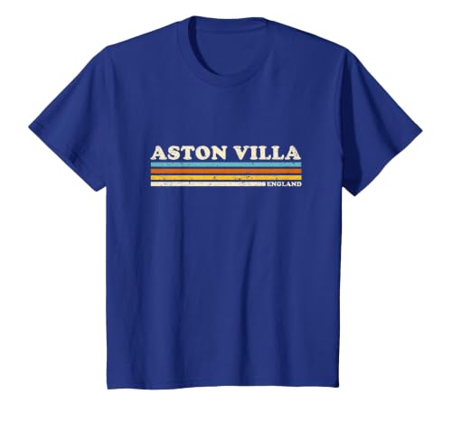 Retro Stripe Aston Villa T-Shirt, Youth, Royal Blue, 2T