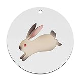 Azeeda 2 x 70mm 'Lapin de Californie' Boules de Noël Plates en Bois MDF (CB00093695)