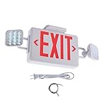 Apmeetlux Red Exit Sign with Emergency Lights, 200lm 3Hours Plug in Exit Sign Battery Backup Lights for Business,Commerical Emergency Lighting Combo UL 924 AC85-277V Double Face
