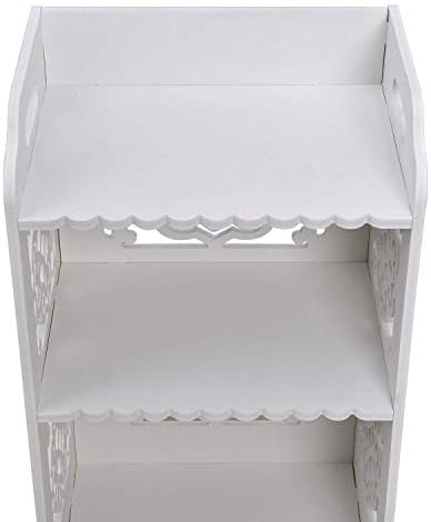Bathroom Storage Cabinet Floor Standing Waterproof Organizer Rack Book Shelf White Robust Bathroom Furniture for Living Room Bedroom, Kitchen Hallway Silm Tall Cupboard Home Store-H80 xW30x D22cm