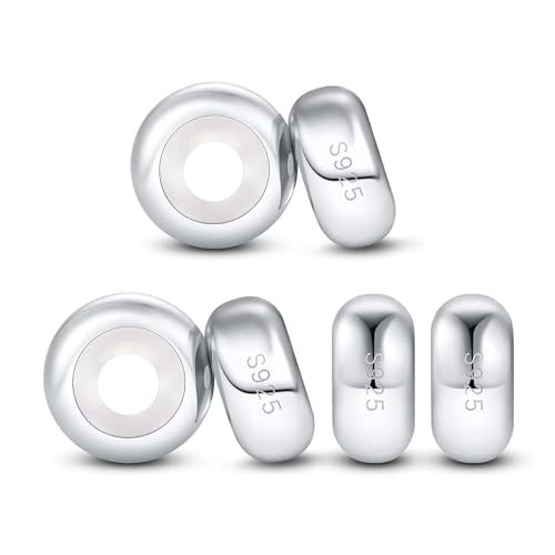 6 STÜCKE Sterling Silber Gummi Spacer Charms Stopper für Pandora Armbänder