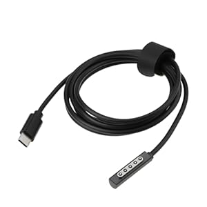 EMSea DC12V-24V 3A USB-C to 5 Pin Magnetic Cable Type-C Compatible with Microsoft Surface Pro 1 2 RT