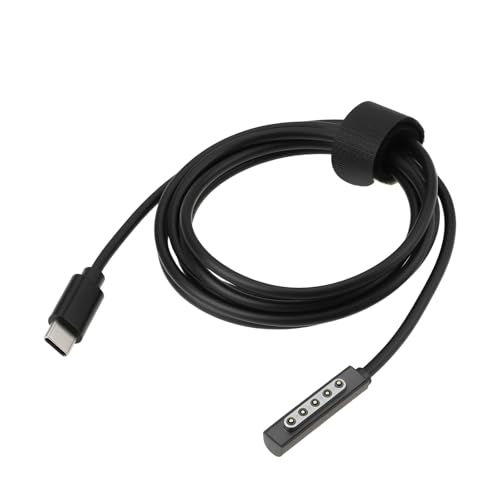 EMSea Câble Magnétique USB-C vers 5 Broches Type-C (12-24 V CC 3 A) Compatible avec Microsoft Surface Pro 1/2/RT