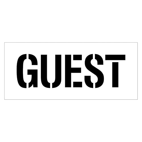 Guest Stencil for Traffic & Parking Lot (4") | 13.34″ W x 4″ H | Part #: 10002335 | Durable 1/8" PolyTough Plastic | Easy-Clean | High-Visibility Pavement Marking | Made in USA
