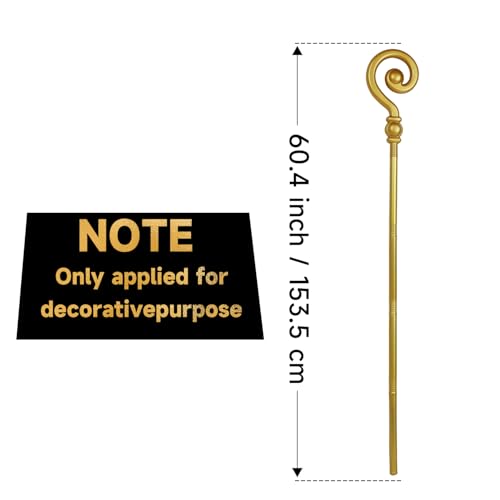 61 in Gold Handheld Staff Prop Walking Scepter Pimp Cane Halloween Walking Stick Cane Costume Accessory - Thumbnail 6