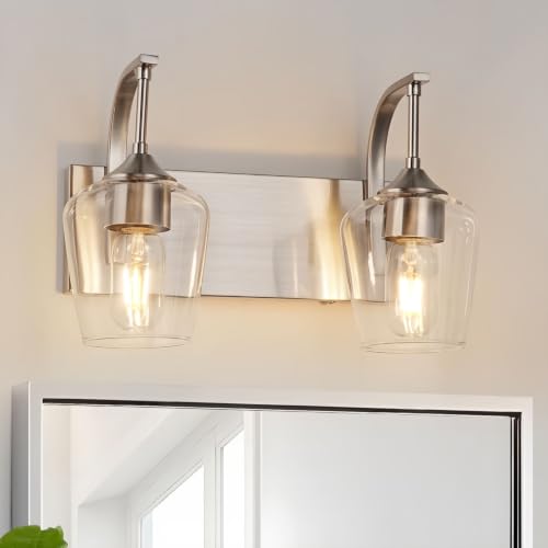 foucasal Brushed Nickel 2-Light Vanity Light Fixture Over Mirror by foucasal - Used condition - US$31.03
