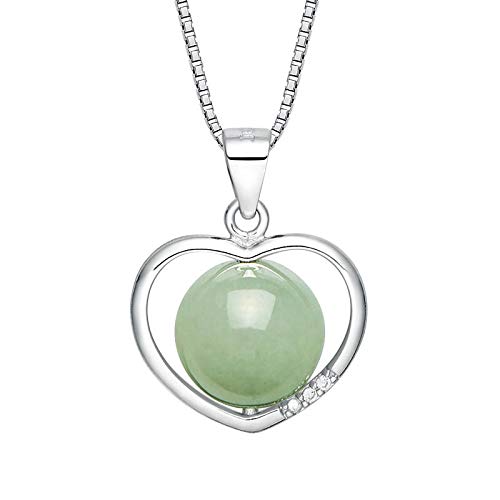 Collier émeraude en argent 925 pendentif cœur en cristal vert