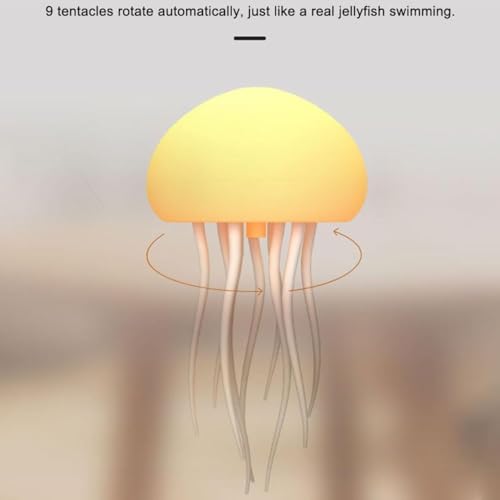 Image of One94Store Jellyfish LED Night Light Lamp | Color Changing Baby Room Decor Lamp for Kids, Girls, Boys & Ocean Lovers | Aesthetic Ambient Light with Hanging Base - Jellyfish Design