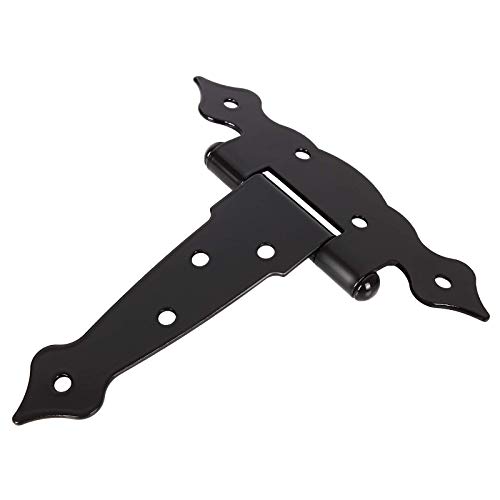 Eatheaty EYUS-THINGES-6PCS-BLACK-200803 6 Pack Black Gate Hinges, 5 Inch Heavy Duty Strap Hinges For Wooden Barn Doors thumb #6