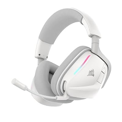 Corsair Void v2 Auriculares Inalámbricos para Juegos con Bluetooth para PC PS5 PS4 Switch y Móvil – Dolby Atmos Batería de 70 Horas Inalámbrica de Doble Banda Carga Rápida – Blanco