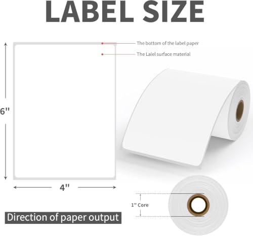 Image of 9527 Product 4x6 Blank Direct Thermal Shipping Labels for Zebra 2844 Zp-450 Zp-500 Zp-505 Direct Thermal Labels Printers, Eltron Printer, 250 Labels per Roll,Total 40 Rolls 10000 Labels