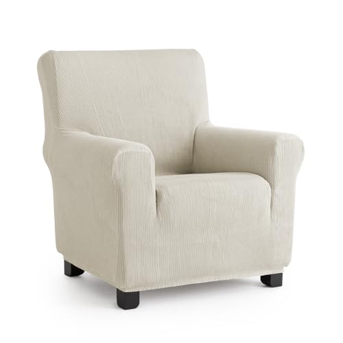 MAXIFUNDAS | Funda de Sofá Elástica 1 Plaza Color Marfil - Extrasuave y Antideslizante - Modelo Inca