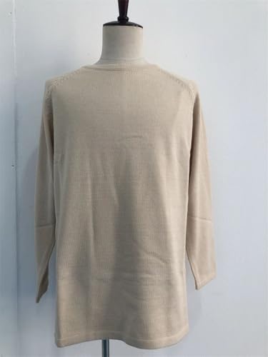 Men's Crew Neck Long Sleeve Sweater Solid Color Casual Knit Top for Winter Comfortable Wear3