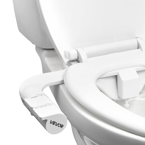 VEVOR Bidet Attachment for Toilet, Self-Cleaning Bidet Toilet Seat Attachment - Dual Retractable Nozzles, Adjustable Water Pressure, Easily Installed Cold Water Sprayer for Rear Feminine Wash, White