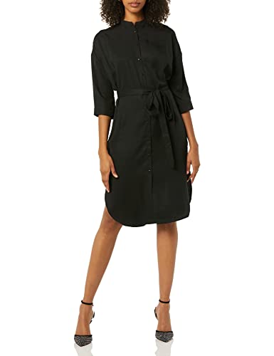 TEREA Hemdkleid für Damen, Adeline Taillengürtel, Schwarz, Größe XL