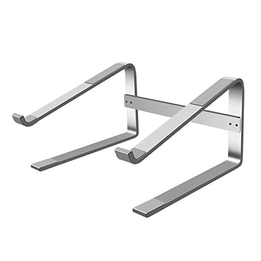 Laptopstativ, aluminiumlegering laptop stigare, idealiska kontorstillbehör, justerbart laptop-stativ kompatibelt för alla bärbara datorer med storlek 25 – 45 cm, Dell, Hp, Lenovo, gaming laptop, Apple, silver