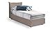 Talamo Italia Lit Coffre Veronica simple, Made in Italy, Lit avec revêtement en éco-cuir, Ouverture latérale, convient pour matelas 80x190 cm, Taupe