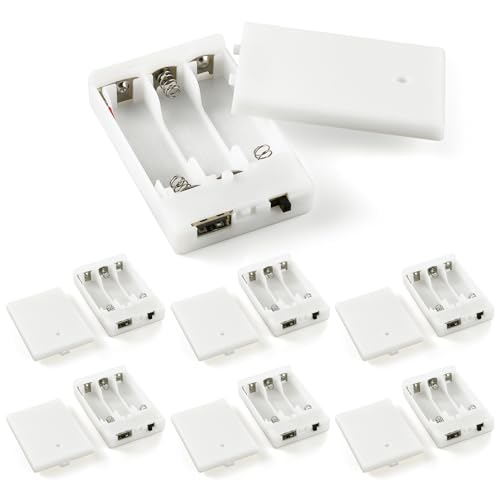 Copkim 6 Pcs 3 Aa USB Battery Pack for LED Lights, White Battery Pack